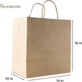 Titan Kraft Paper Gift Bags with Handles, Holds up to 37L/10 lbs