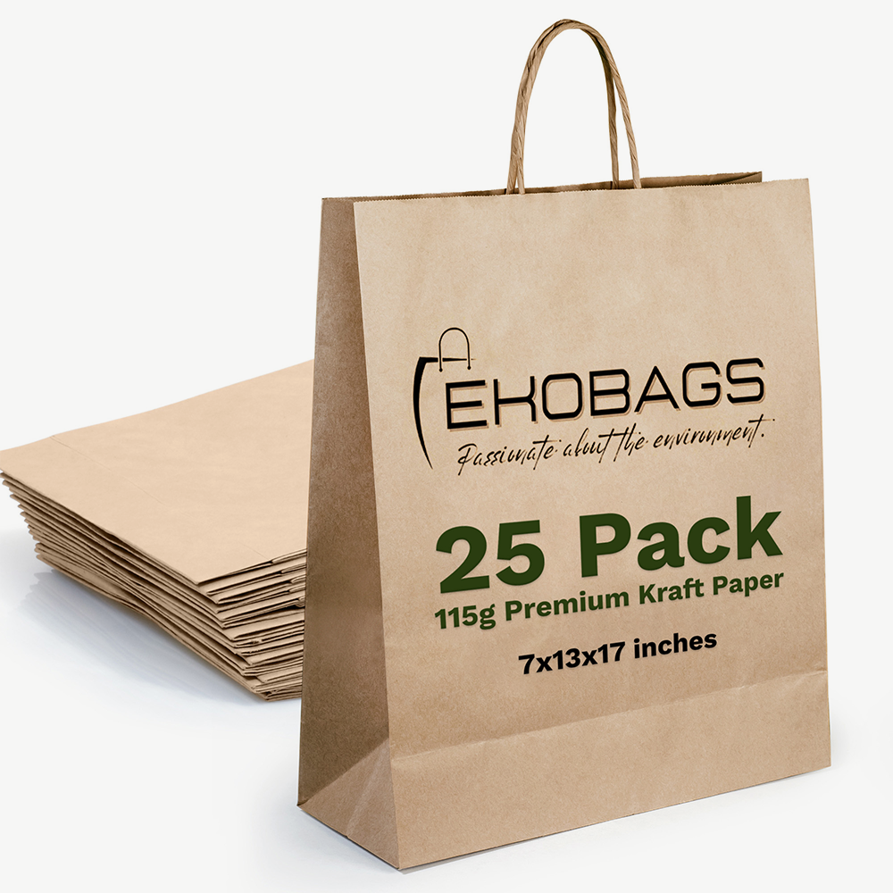 Supreme Kraft Paper Gift Bags with Handles, Holds 25.38L