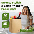 Granvia Kraft Paper Gift Bags with Handles, Holds 13.8L