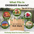 Granvia Kraft Paper Gift Bags with Handles, Holds 13.8L
