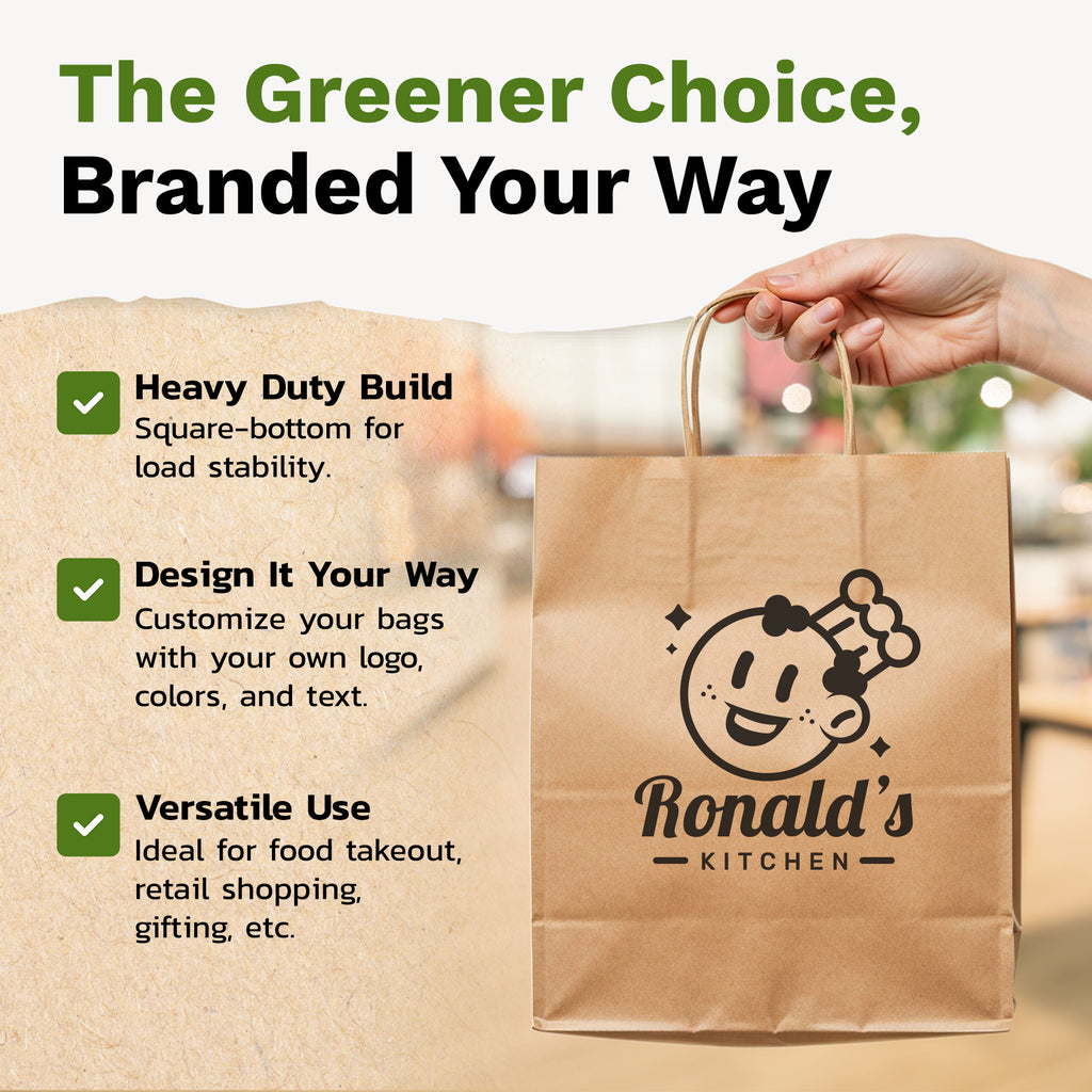 Granvia Kraft Paper Gift Bags with Handles, Holds 13.8L