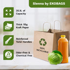 Sienna Kraft Paper Gift Bags with Handles, Holds 20.3L