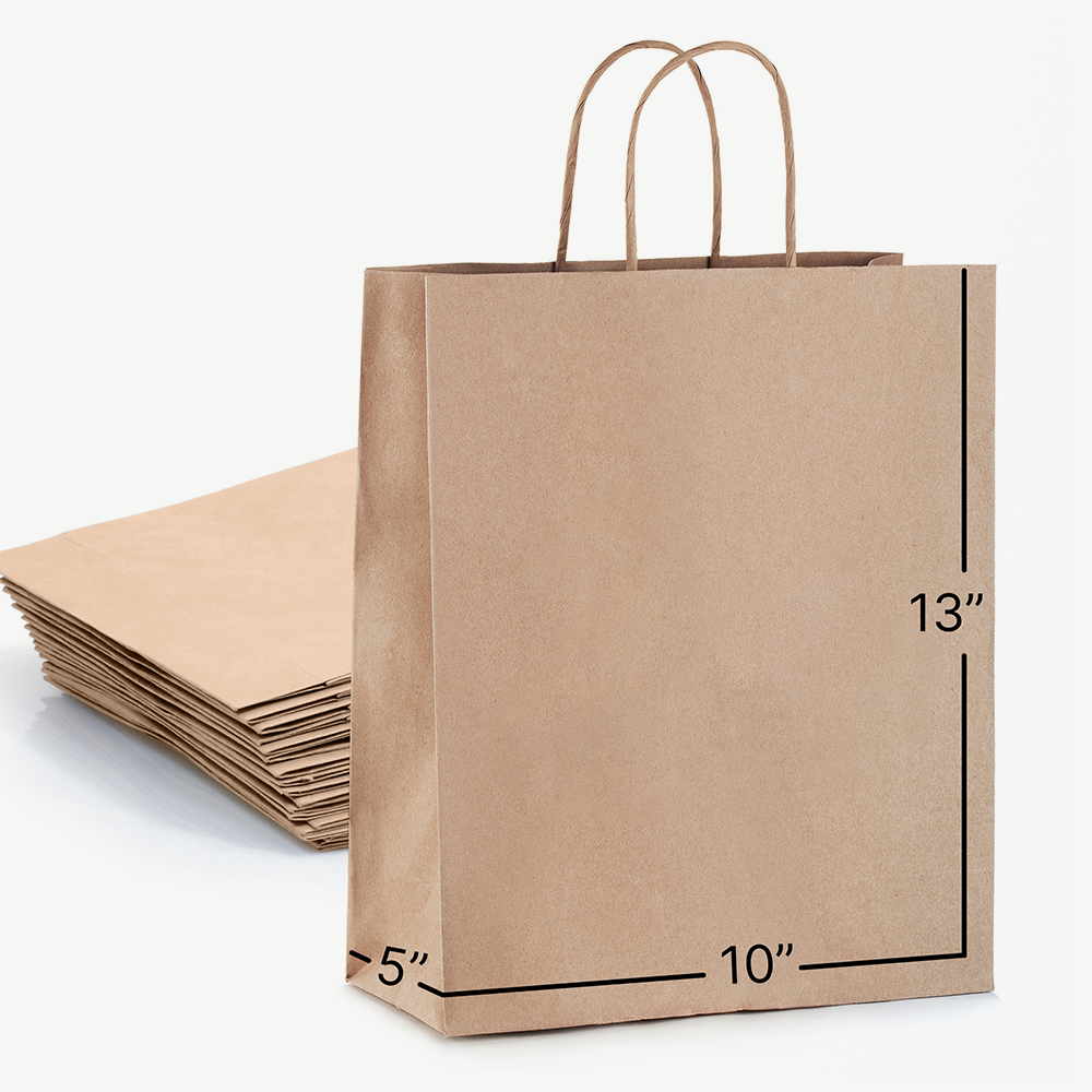 Nobelle Kraft Paper Gift Bags with Handles, Holds 10.5L