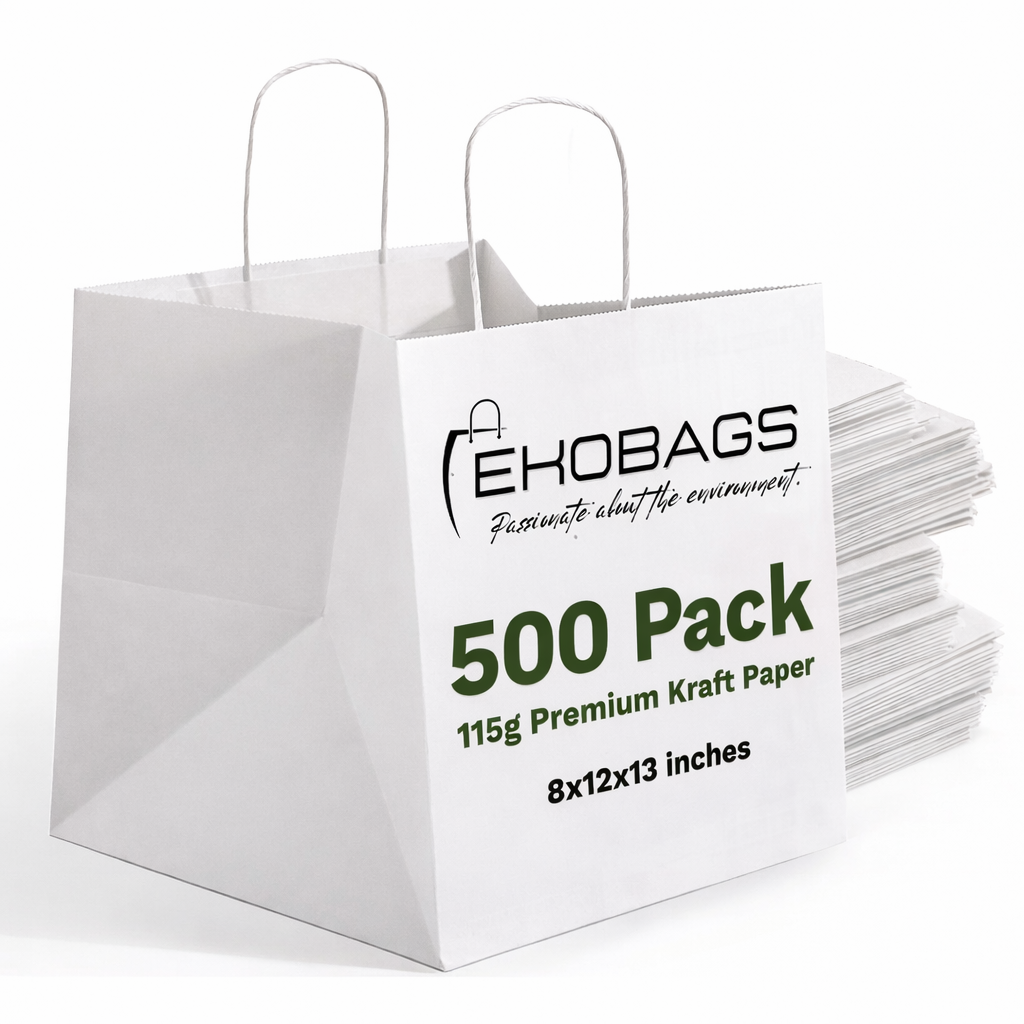 Sienna Kraft Paper Gift Bags with Handles, Holds 20.3L