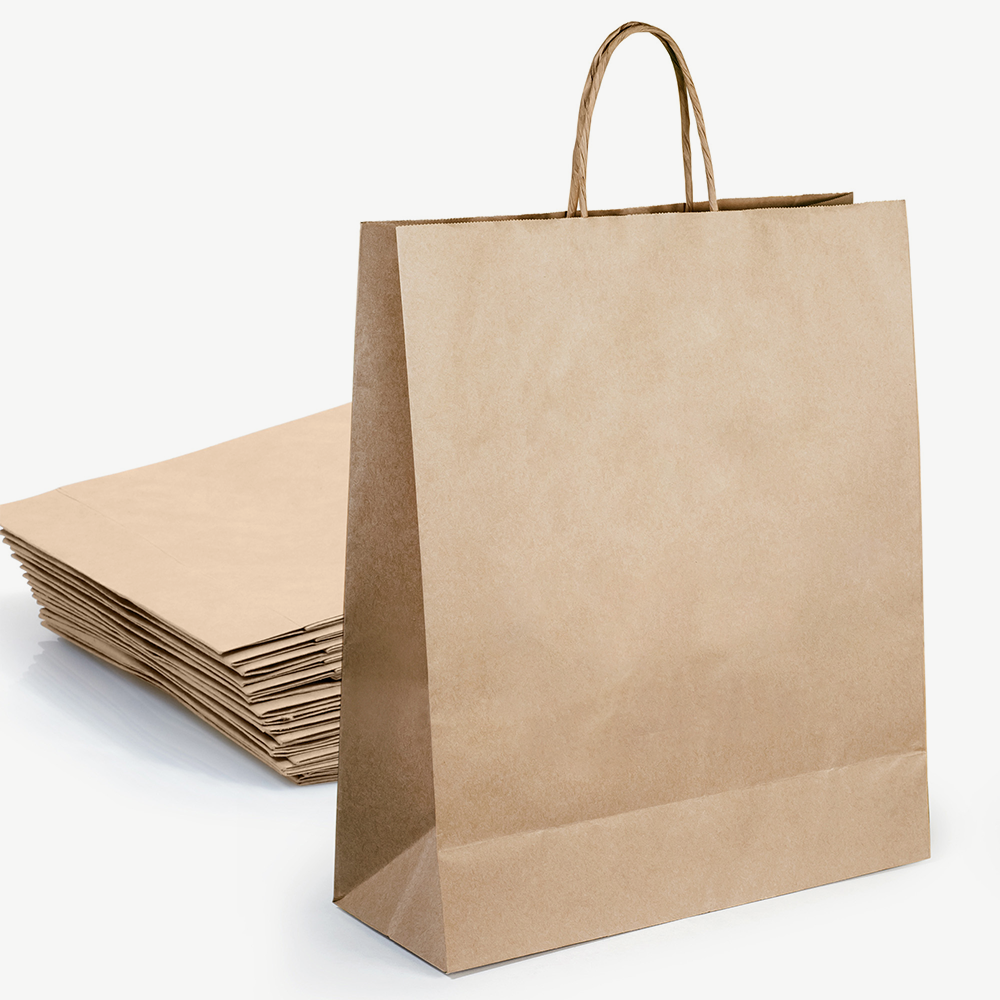 Supreme Kraft Paper Gift Bags with Handles, Holds 25.38L